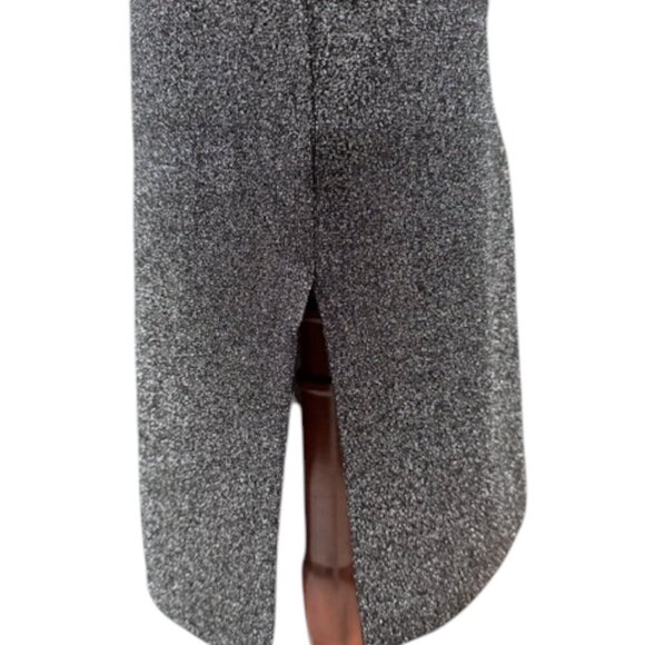 House of Harlow 1960 Women's Black Silver Lurex Metallic Dress Mock Neck Med NWT - Picture 11 of 15